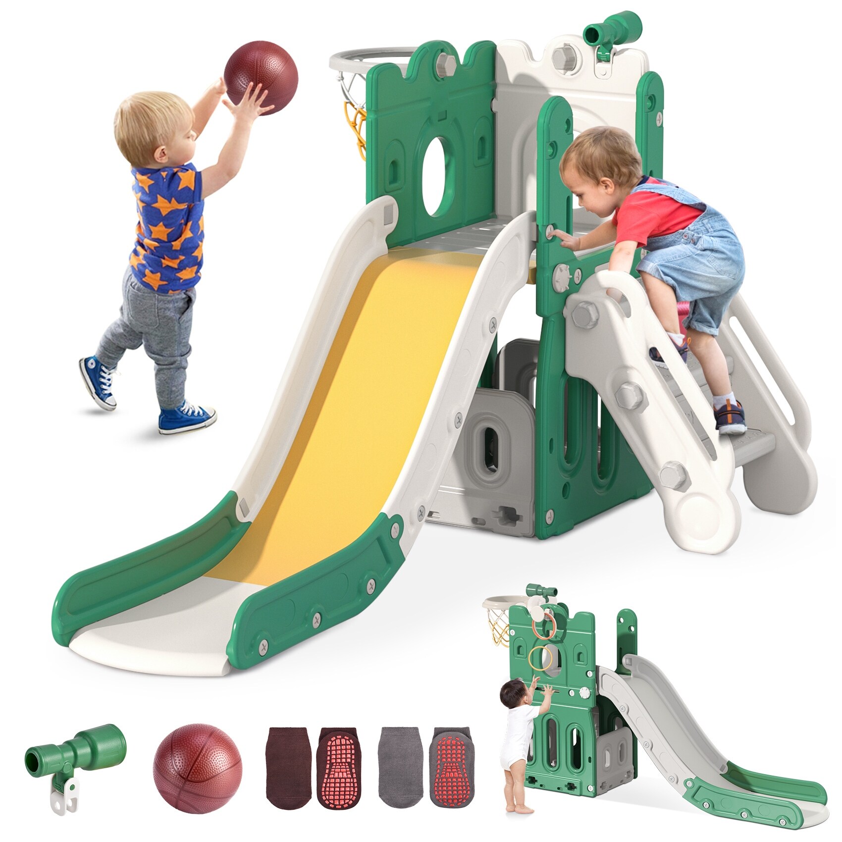 7 in 1 Toddler Slide L Shaped Kids Slide for Toddlers Age 1 Outdoor Indoor Slide Playset Toddler Playground Easy Assembly On Sale Bed Bath Beyond 39910238